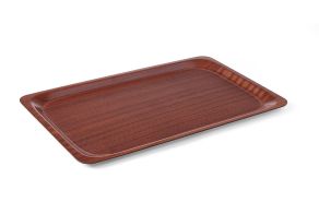 Serving tray, rectangular, non-slip, laminated, HENDI, Mahogany, 330x430mm