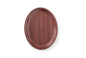 Serving tray, oval, non-slip, laminated, HENDI, Mahogany, 200x265mm