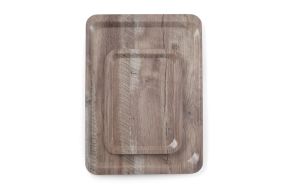 Serving tray with melamine laminate, non slip, with wood design, HENDI, Wood dark, 370x530mm