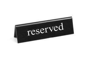 Table sign reserved, HENDI, reserved, 130x30x(H)38mm