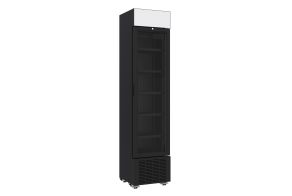 REFRIGERATOR 1 GLASS DOOR BLACK 232L *TRANSPORT ON REQUEST*