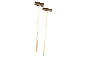 PIZZA OVEN BRUSH WITH SCRAPER AND WOODEN HANDLE 25-120