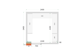 CR 240x240x220 Cold Room Panels 80 mm