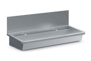SS WASH BASIN 2 TAPS 1200MM  DRAIN PLUG AND SPLASH SHIELD INCLUDED  