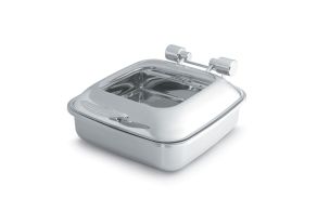 Square Intrigue Chafer w/Glass-top & St/Steel Food Pan