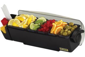 5-Compartment Dome Garnish Centre  with Snap-On Caddies