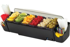 6-Compartment Dome Garnish Centre with Snap-On Caddies