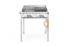 Green Fire with 2 burners, HENDI, Profi Line, Enamelled cast iron Gastronorm 1/1 griddle and grid, 11,6kW, 740x615x(H)825mm