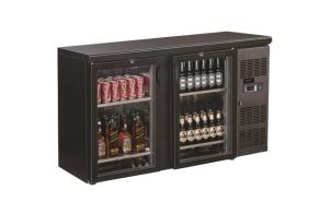 BACKBAR COOLER BLACK 2 GLASS DOORS