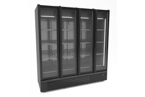 REFRIGERATOR 4 GLASS DOORS BLACK 1850L