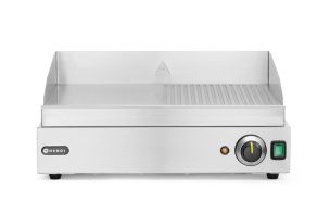 Griddle half ribbed, HENDI, Profi Line, 1/2 flat, 1/2 ribbed, 230V/2400W, 550x435x(H)245mm