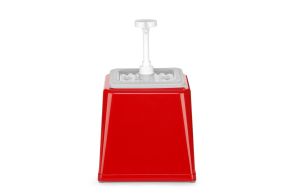 Sauce dispenser with pump, HENDI, 2,5L, Red, 230x210x(H)327mm
