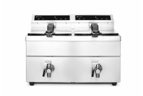 Induction deep fryer with drain tap - 2 x 8 l, HENDI, Profi Line, 16L, 230V/7000W, 577x609x(H)410mm