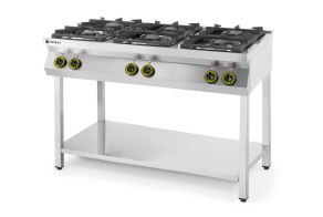 Gas cooker 6-burner open stand, HENDI, Kitchen Line, 28,5kW, 1200x700x(H)900mm