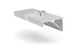 Wall-mounted extractor hood, angled, HENDI, Profi Line, with LED lighting, 1000x700x(H)450mm