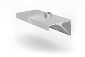 Wall-mounted extractor hood, angled, HENDI, Profi Line, with LED lighting, 1200x700x(H)450mm