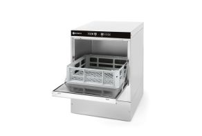 Glasswasher 40x40 - electromechanical control, HENDI, with detergent pump, 230V/2800W, 472x566x(H)705mm