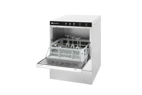 Glasswasher 40x40 - electromechanical control, HENDI, with drain pump, 230V/2800W, 472x566x(H)705mm