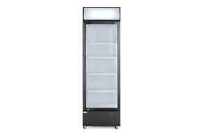 Back bar refrigerator with a backlit panel, single-door, Arktic, 254L, Black, 220-240V/250W, 578x605x(H)1980mm