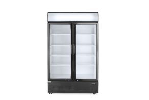 Back bar refrigerator with a backlit panel, double-door, Arktic, 512L, Black, 220-240V/510W, 1120x585x(H)1900mm