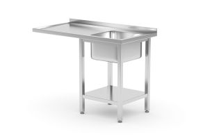Sink table with shelf and space for undercounter dishwasher, HENDI, right, 1200x700x(H)850mm