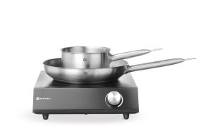 Set: Induction cooker 3500W + saucepan + frying pan, HENDI, Black, 220-240V/3500W, 320x395x(H)95mm