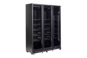REFRIGERATOR 3 GLASS DOORS BLACK NAP-1200  *TRANSPORT ON REQUEST*
