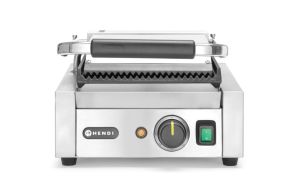 Contact grill – single version, HENDI, ribbed top and bottom, 230V/1800W, 310x426x(H)210mm