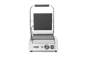 Contact grill – single version, HENDI, ribbed top and smooth bottom, 230V/1800W, 310x400x(H)210mm