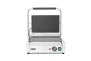Contact grill „Panini”, HENDI, ribbed top and smooth bottom, 230V/2200W, 430x370x(H)210mm
