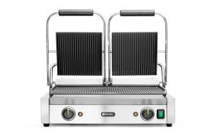 Contact grill - double grill, HENDI, ribbed top and bottom, 230V/3600W, 570x395x(H)510mm