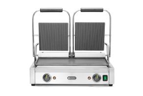 Contact grill - double version, HENDI, ribbed top and smooth bottom, 230V/3600W, 570x395x(H)510mm