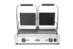 Contact grill - double version, HENDI, half smooth, half ribbed, 230V/3600W, 575x430x(H)510mm