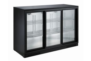 BACKBAR COOLER BLACK 3 SLIDING DOORS