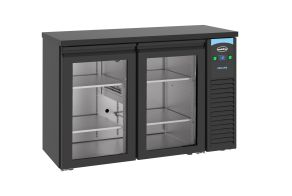 BARCOOLER BLACK 2 GLASS DOORS