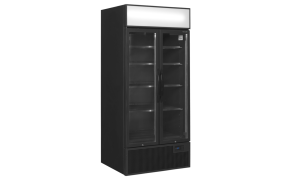 FSC891H Black Black 2-door display cooler with canopy