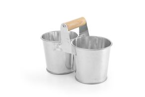 Double bucket with handle, HENDI, 190x95x(H)90mm