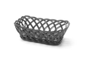 Baskets with woven sides, HENDI, rectangular, Black, 225x150x(H)65mm