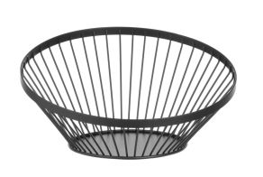 Fruit basket angled round black, HENDI, ?280x(H)130mm