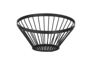 Fruit basket angled round black, HENDI, ?150x(H)80mm