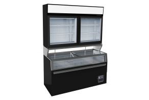 WALL MOUNTED FREEZER UNIT BLACK 2 GLASS DOORS