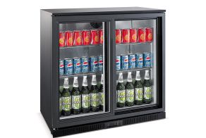 BACKBAR COOLER BLACK 2 SLIDING DOORS