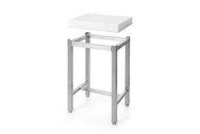 Polyethylene butcher block with base, HENDI, set, White, 500x400x(H)800mm