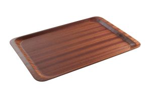 Serving tray, rectangular, non-slip, laminated, HENDI, Euronorm, Mahogany, 370x530mm