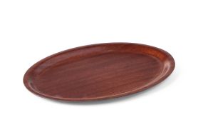 Serving tray, oval, non-slip, laminated, HENDI, Mahogany, 230x160mm
