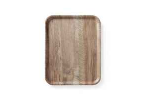 Serving tray with melamine laminate, non slip, with wood design, HENDI, Wood dark, 330x430mm