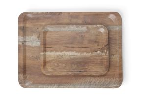 Serving tray with melamine laminate, non slip, with wood design, HENDI, Wood, 240x340mm