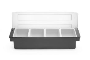 Condiment holder - 4 containers, BarUp, 480x150x(H)100mm