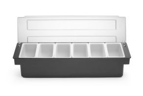 Condiment holder - 6 containers, BarUp, 480x150x(H)100mm