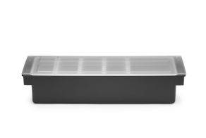 Condiment holder - 5 containers, BarUp, Black, 480x150x(H)100mm